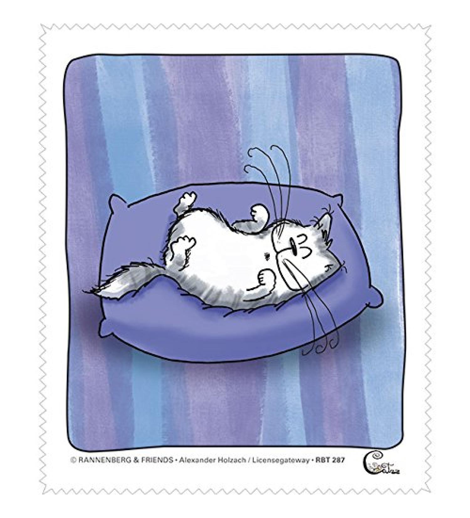Glasses cleaning cloth - cat - "Catzz - Satisfied" 15x18cm