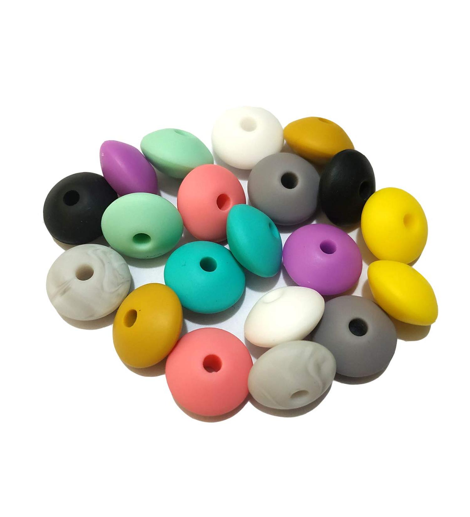 Arakierst 12mm Silicone Abacus Pearl Beads - 50pcs for DIY Pacifier Chains and Nursing Necklaces - Buy Online on GoSupps.com