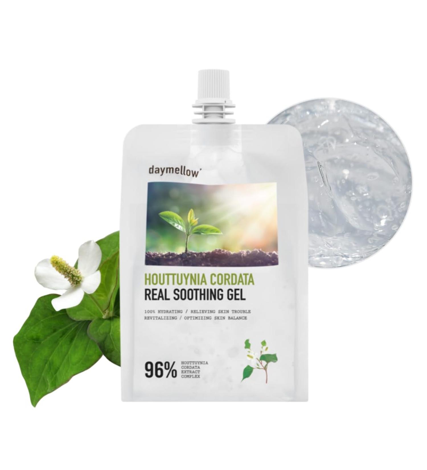 daymellow Heartleaf 96% Soothing Gel Houttuynia Cordata Real 10.58fl.oz/300g Acne Soothes Redness Facial Soothing Gel Korean Skincare Sunburn Moisture Soothing and Calming After Suncare Cooling - Buy Online on GoSupps.com
