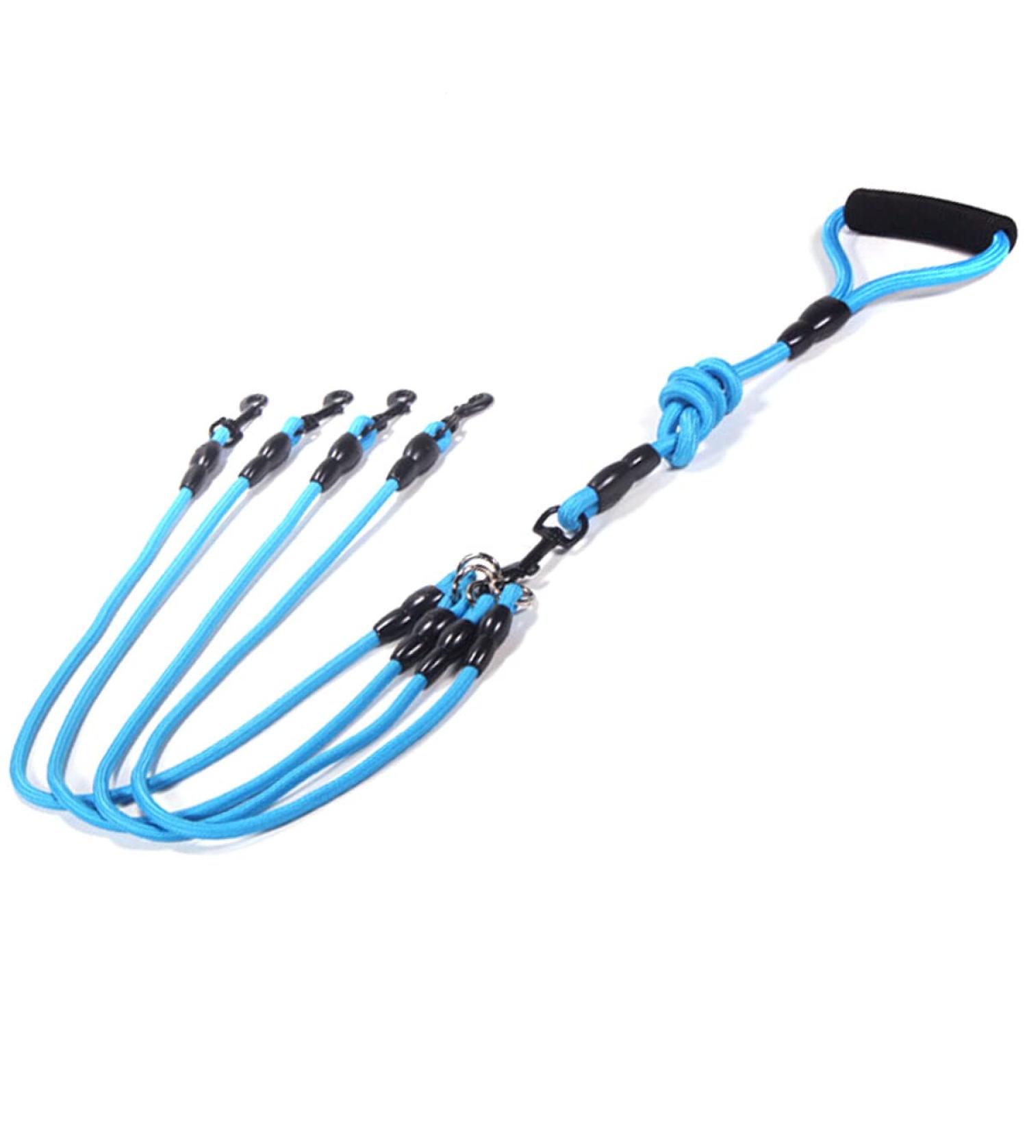 Premium Multi-Dog Leash for 1-4 Dogs | Faith-Free Chain Lead for Walking & Jogging | Perfect for Medium & Small Pets - Blue - Buy Online on GoSupps.com