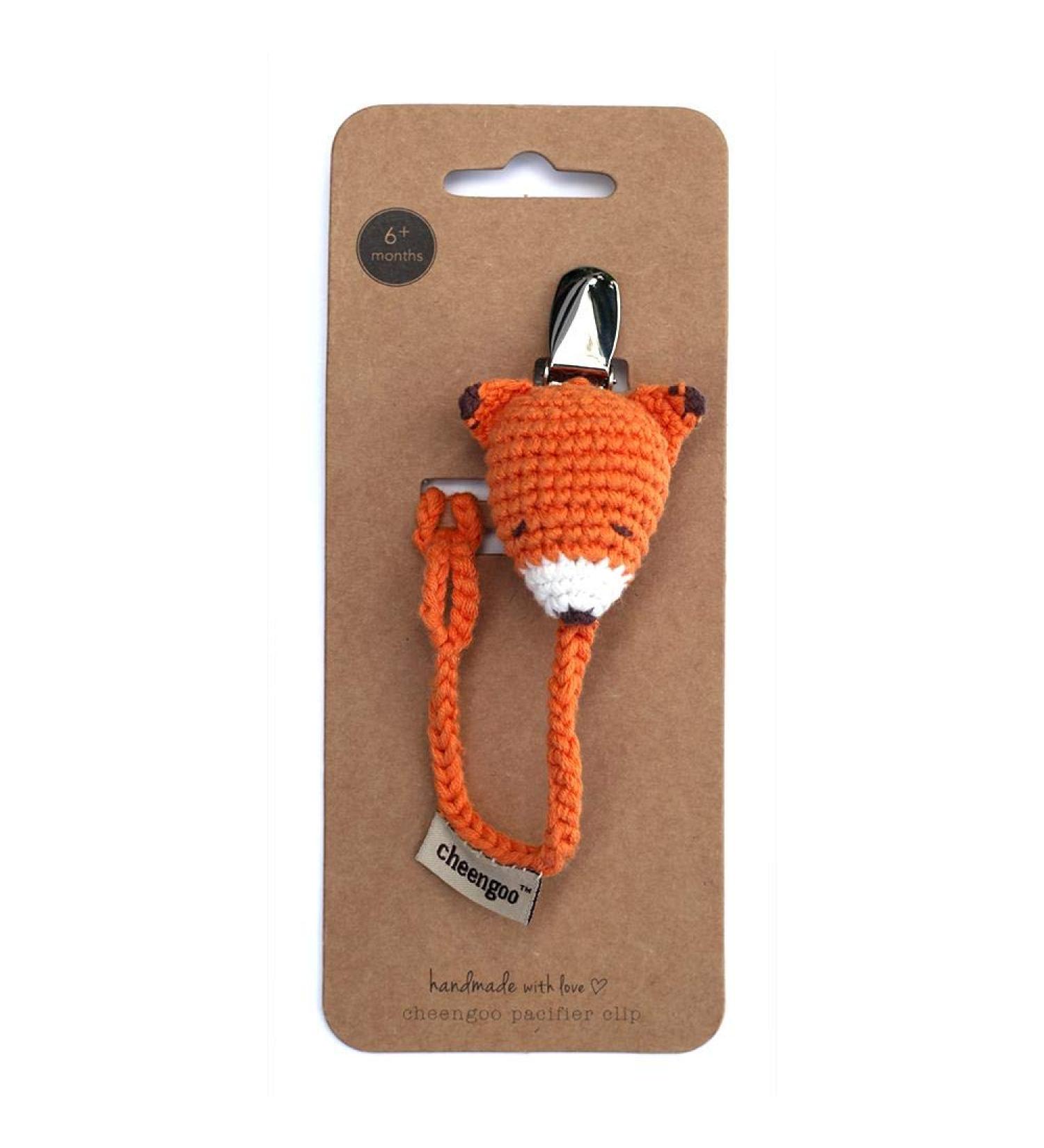 Cheengoo Hand Crocheted Pacifier Clip - Fox
