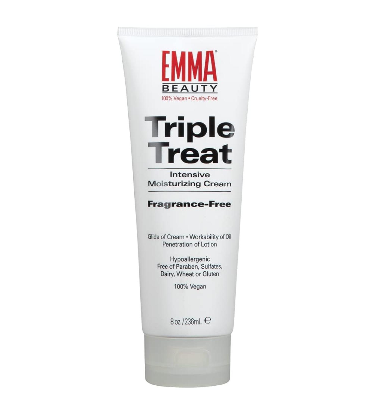 EMMA Beauty Triple Treat Moisturizing Cream | Fragrance-Free Vegan & Hypoallergenic for Dry Sensitive Skin | 8 Oz - Buy Online on GoSupps.com
