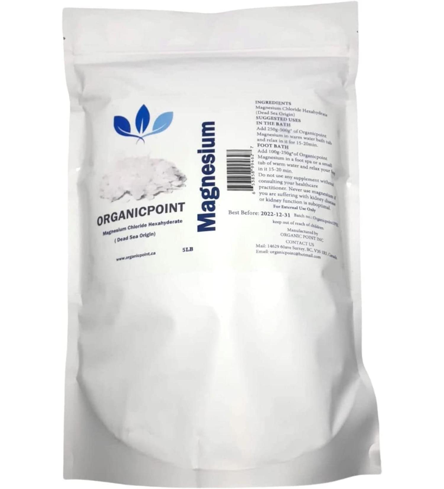 Pure MAGNESIUM Chloride Hexahydrate Dead Sea Origin - 5lb | Premium Quality - Buy Online on GoSupps.com