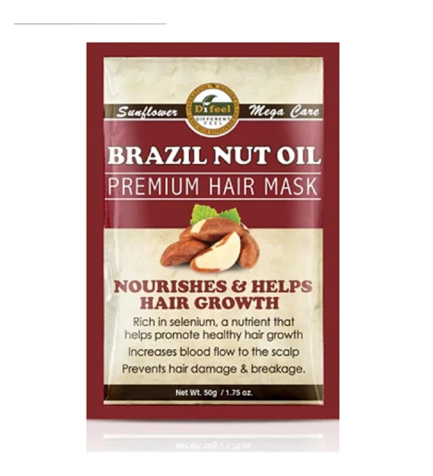 Difeel Premium Brazil Nut Oil Hair Mask 1.75 oz Packets (6-Pack) - Intensive Hydration and Repair - Buy Online on GoSupps.com