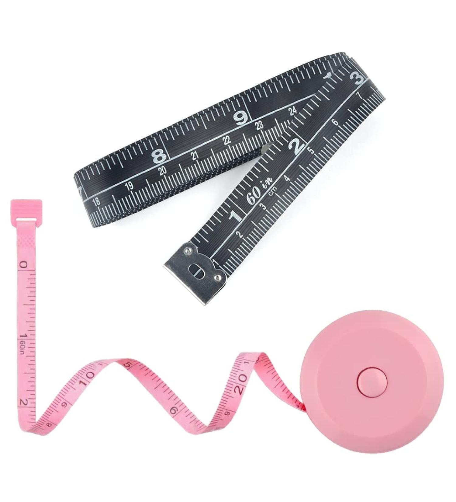 60Inch/150CM Tape Measure Set  Include Black Soft Dual Sided Ruler & Pink Retractable Double Scale Body Measuring Tape  for Body Weight Loss Fabric Sewing Tailor Cloth Knitting Home Craft Measurements - Buy Online on GoSupps.com