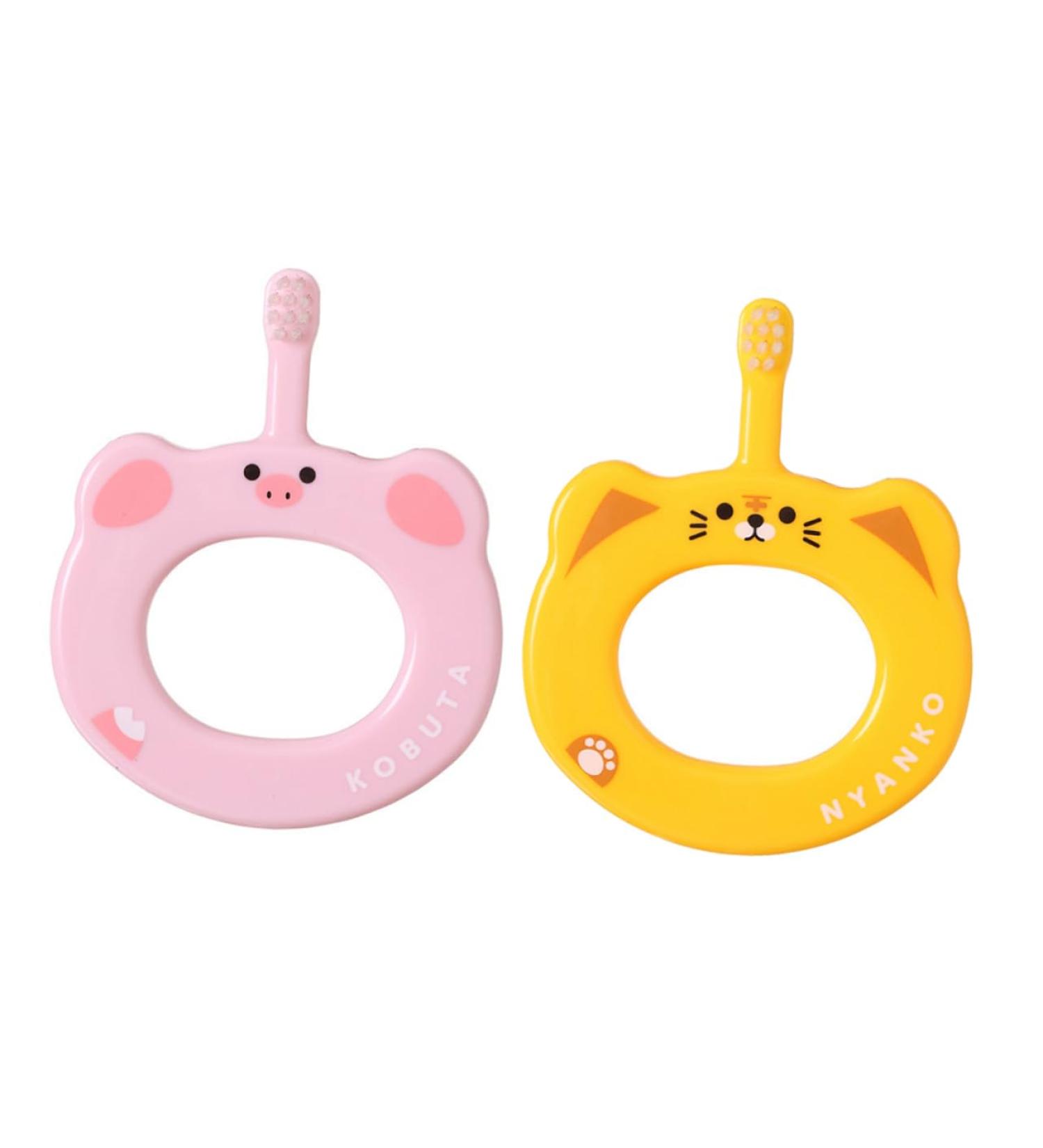 Minkissy Kids Toothbrush Set - 2 Pack Children's Toothbrushes for Effective Teeth Cleaning Anti-Drop Design Soft Bristles for Kids - Buy Online on GoSupps.com