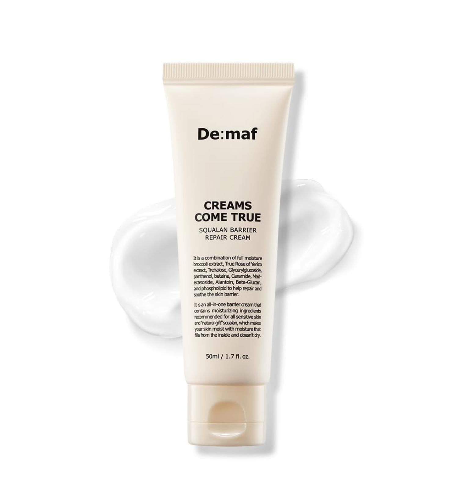 Creams Come True Squalane Barrier Repair Cream | Korean Face Moisturizer for Glass Skin | Hydrating Squalane Oil & Ceramides | K Beauty Skincare (1.7 fl oz - Buy Online on GoSupps.com