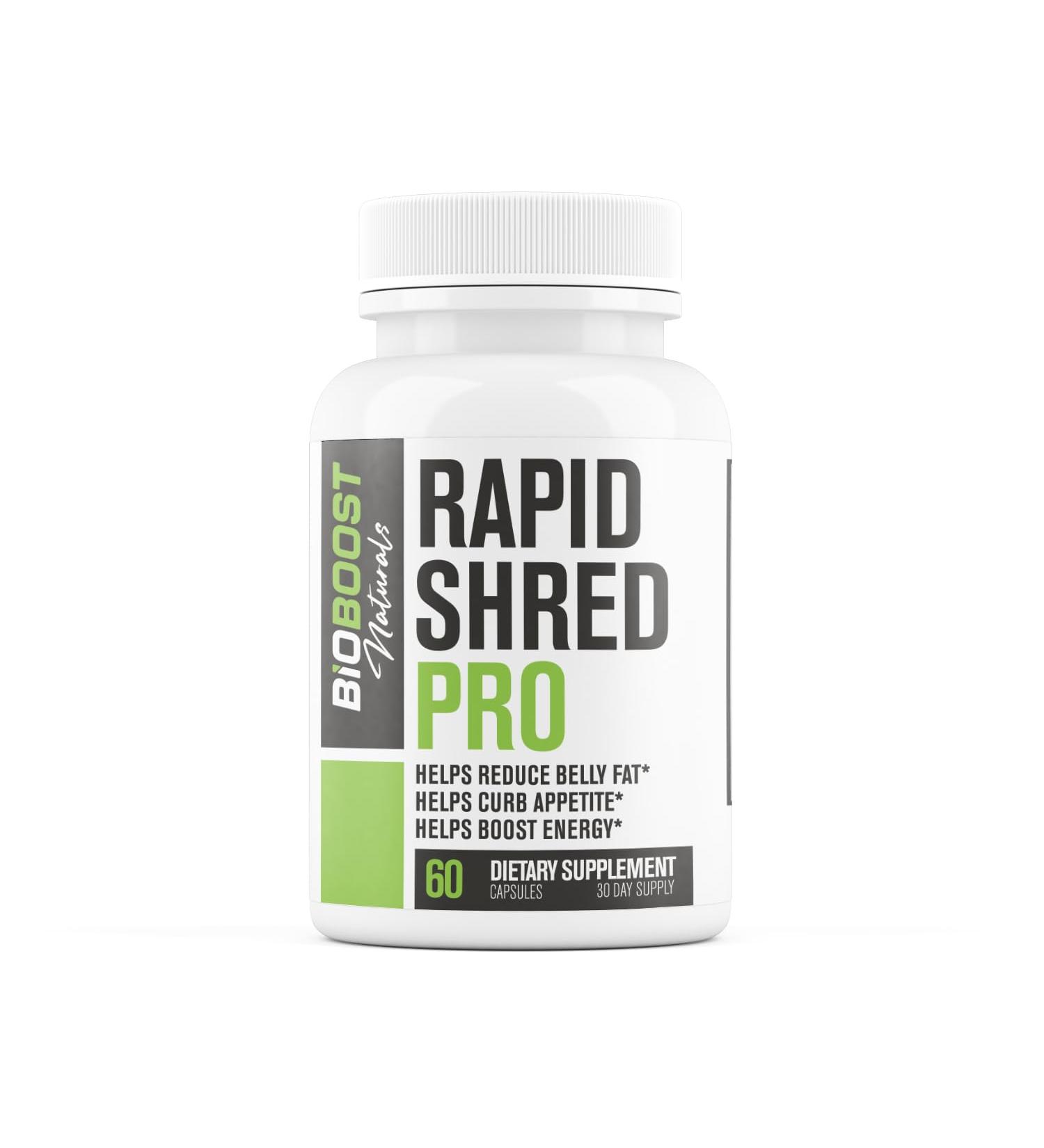 Rapid Shred PRO Series | Supports GLP-1 Pathway Function | Weight Loss Pills for Women & Men | & Fat Burner to Boost Metabolism Appetite Suppressant| 3rd Party Tested Supplement - 60 Pills - Buy Online on GoSupps.com