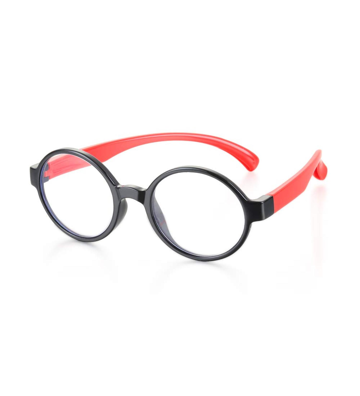 Children's Radiation Resistant Glasses - Silicone Frames Anti-Blue Light Video Game Eyewear in Black/Red - International Shipping Available - Buy Online on GoSupps.com