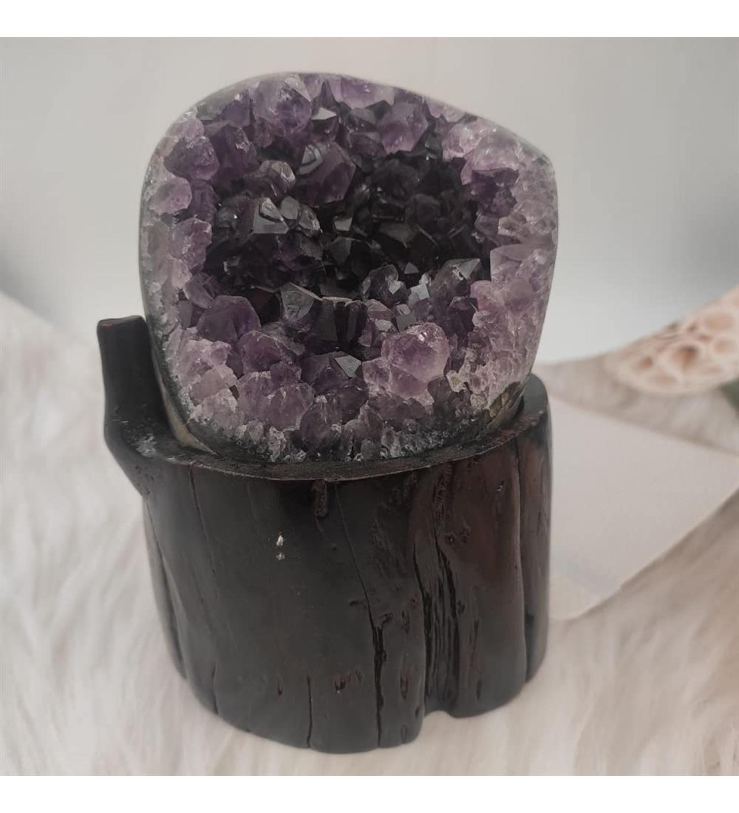 1pcs Natural Amethyst Geode Quartz Cluster Crystal Specimen Stone PEIQIYIN Stone Mineral Specimen 800-900g - Buy Online on GoSupps.com