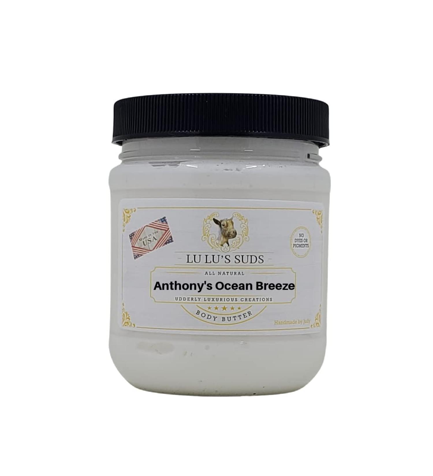 Lu Lu's Suds Hand Made All Natural Body Butter (8 oz Anthony's Ocean Breez) - Buy Online on GoSupps.com