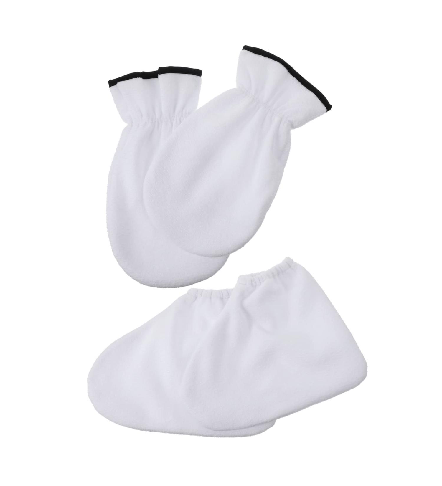 VALICLUD Lot de 2 Moufles et Couvre-pieds en Polyester et Flanelle Cire de Paraffine pour Soins Nourrissants Main et Pied Hydratant Spa pour Femmes Domicile et Institut Blanc - Buy Online on GoSupps.com