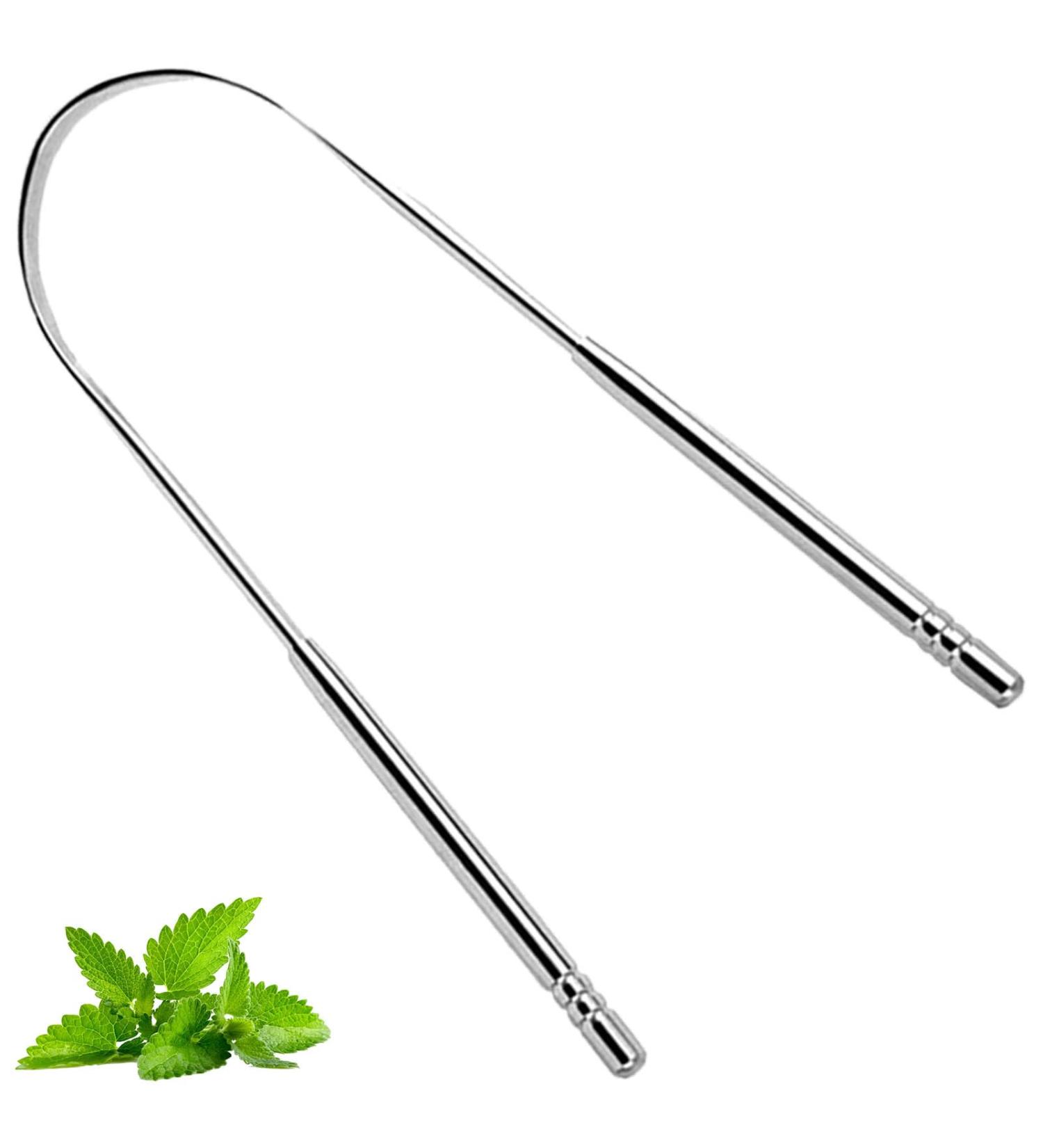 Zlongron U-Shaped Stainless Steel Tongue Scraper - Bad Breath Eliminator & Easy Clean Oral Care Tool with Case - Buy Online on GoSupps.com