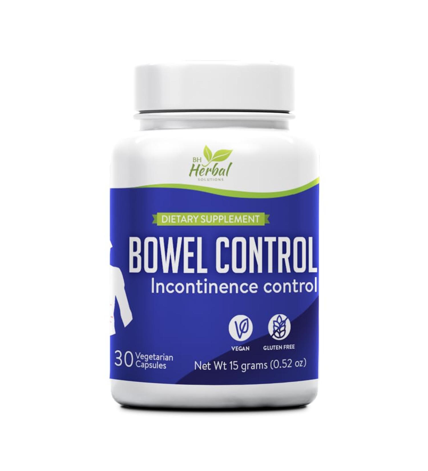 Bowel Incontinence Support Supplement - Control Leaky Bowel - Reduces The Frequency and Severity of Bowel Incontinence Episodes - 100% Natural Herbal Supplement