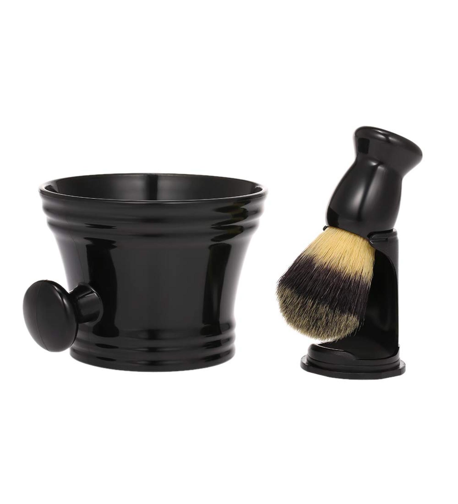Benkeg Shaving Brush Set - Men's Wet Shaving Brush Holder Stand Soap Dish & Mug for Perfect Beard Care - Buy Online on GoSupps.com