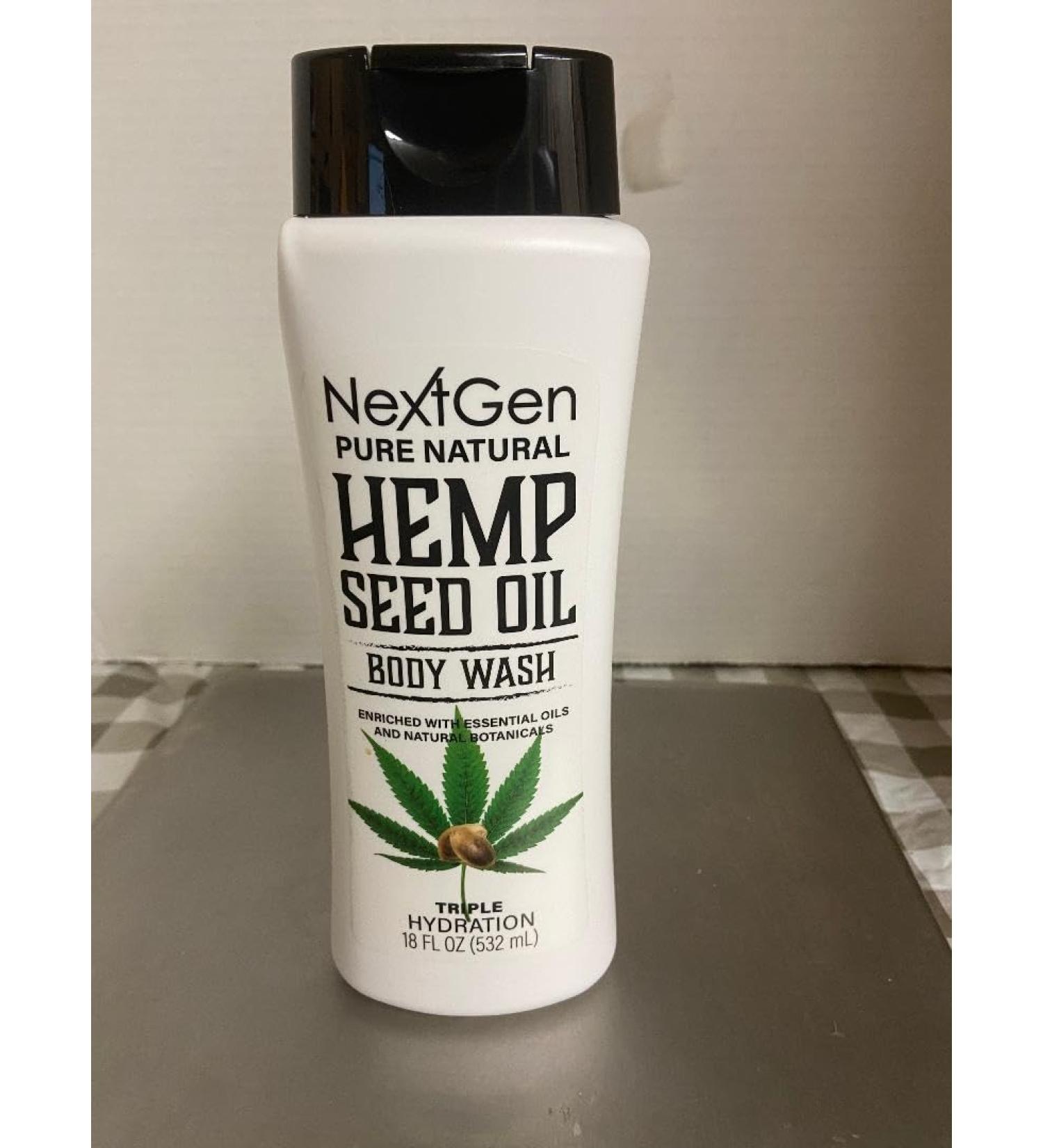 NEXTGEN PURE NATURAL HEMP SEED OIL BODYWASH TRIPLE HYDRATION 18 OZ