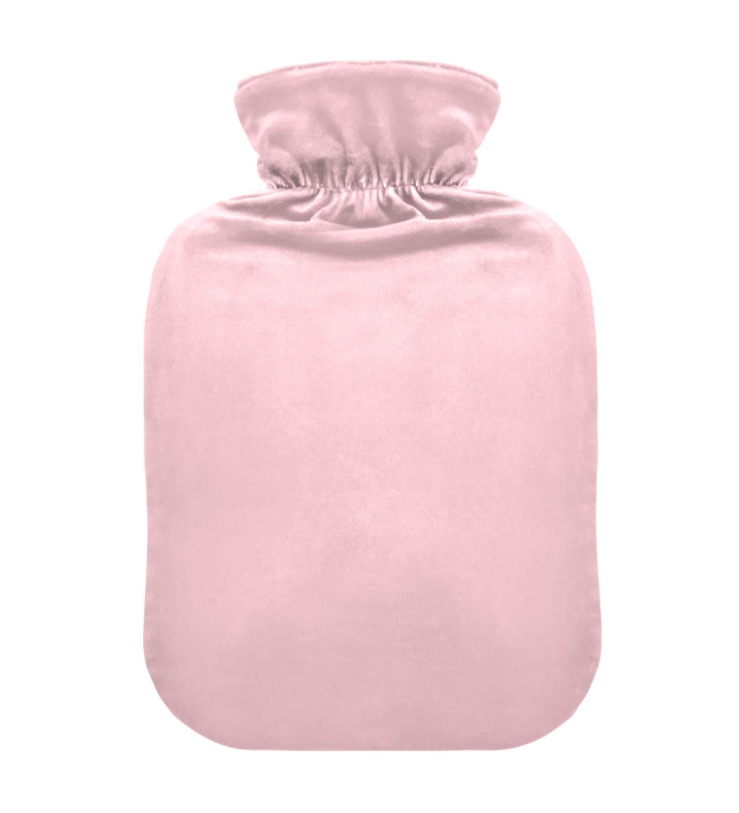 Light Pink Hot Water Bottle with Cover | 2L Pain Relief & Therapy | Hand & Feet Warmer for Cold & Heat Relief - International Shipping - Buy Online on GoSupps.com