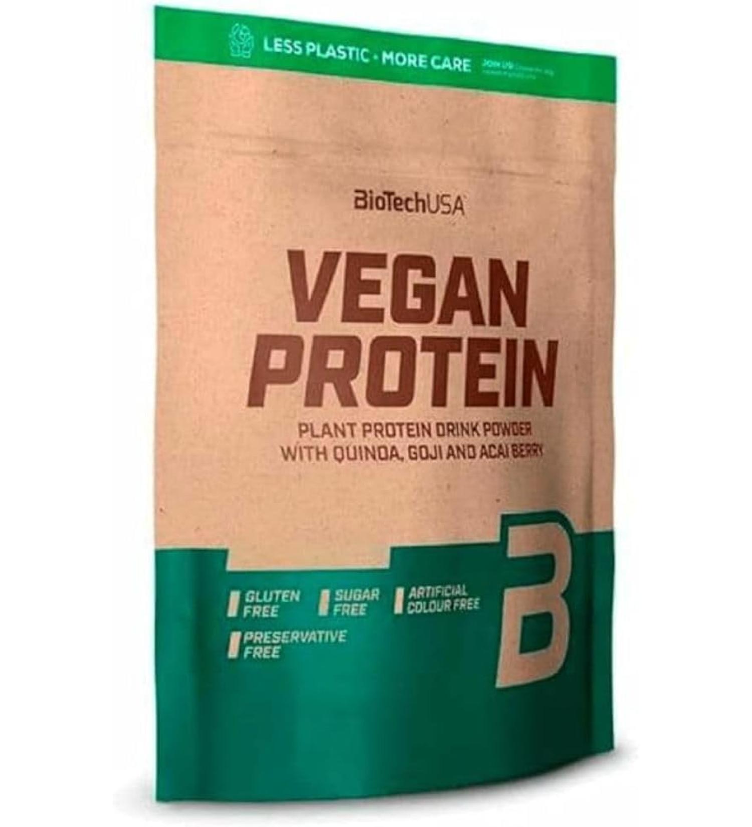 BioTechUSA Vegan Protein Shake - Rice & Pea-Based with Superfoods & Amino Acids - Coffee Flavor, 500g - Sugar, Lactose & Gluten-Free - Buy Online on GoSupps.com