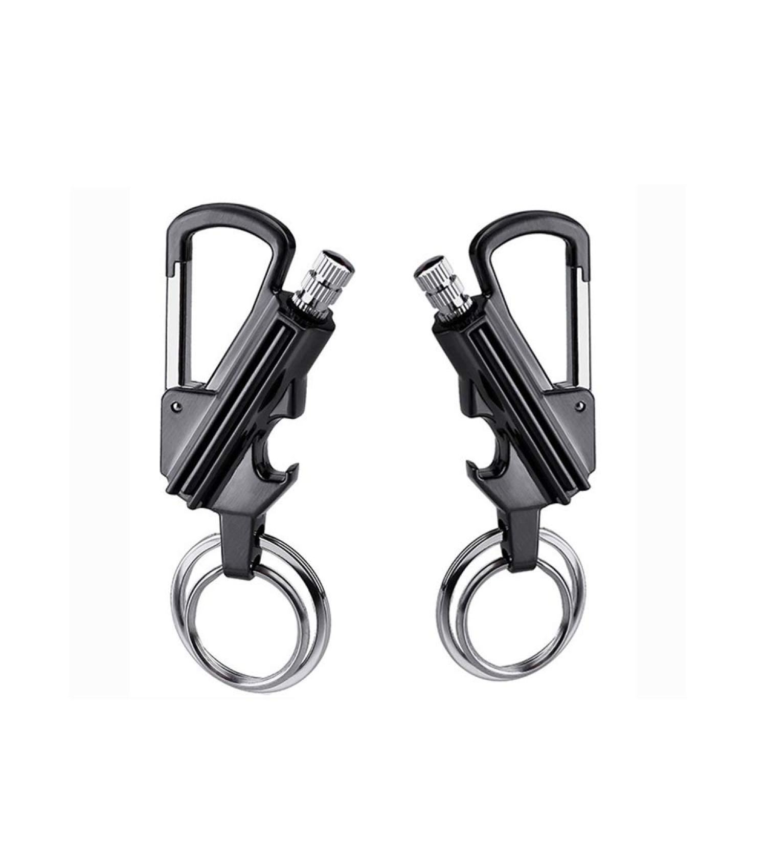 Yusud 2 Pack Keychain Bottle Opener with Dual Side Flint Fire Starter - Waterproof Reusable Matchstick for Outdoor Survival - Buy Online on GoSupps.com