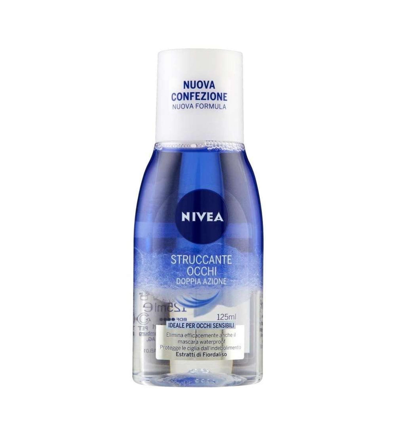 NIVEA NIVEA Double Action Eye Makeup Remover Lotion - Pack of 12 x 125 ml