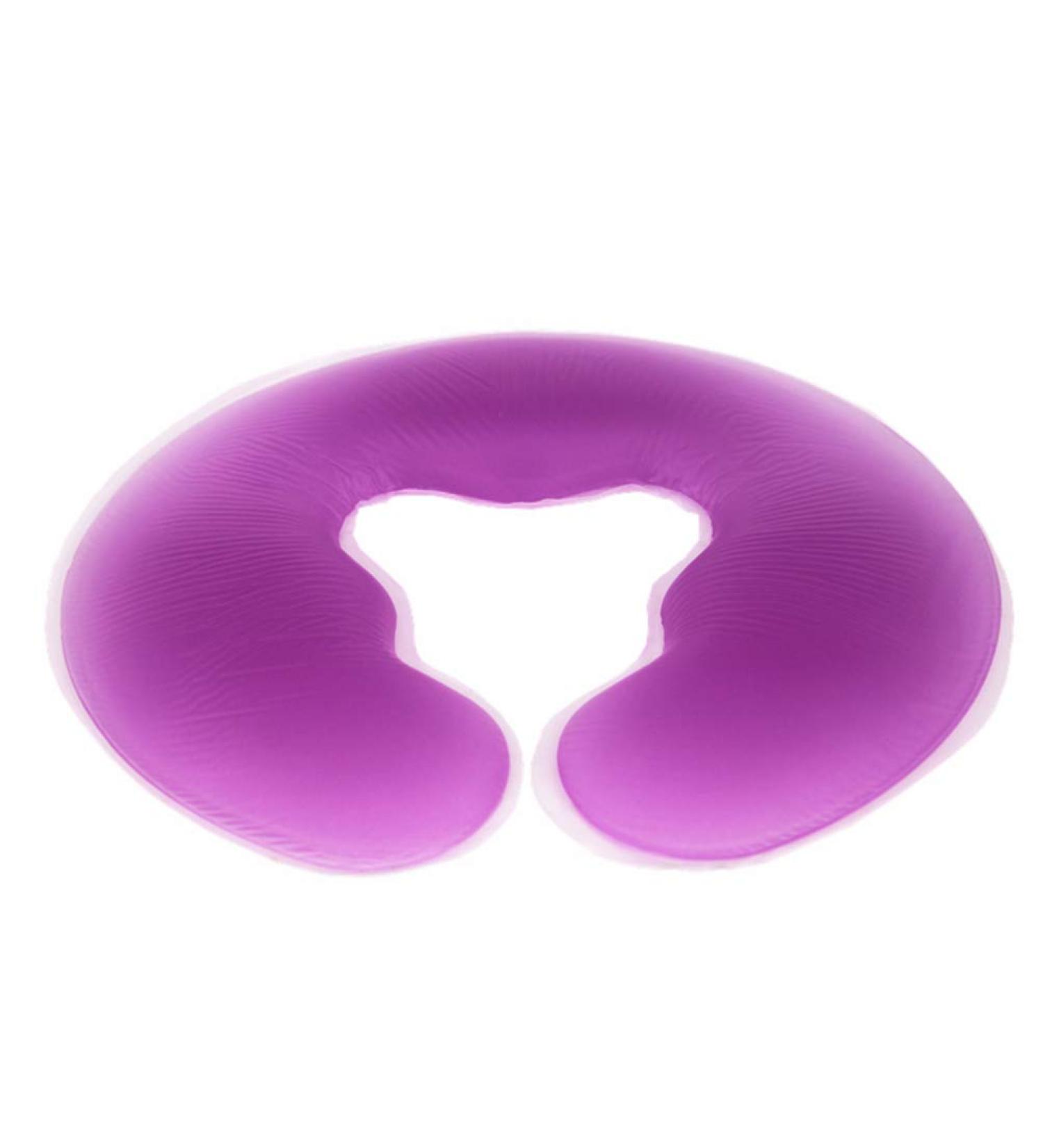 Exceart U-Shaped Face Cushion | Soft Silicone Spa Pillow for Face Massage - Violet Purple - Buy Online on GoSupps.com