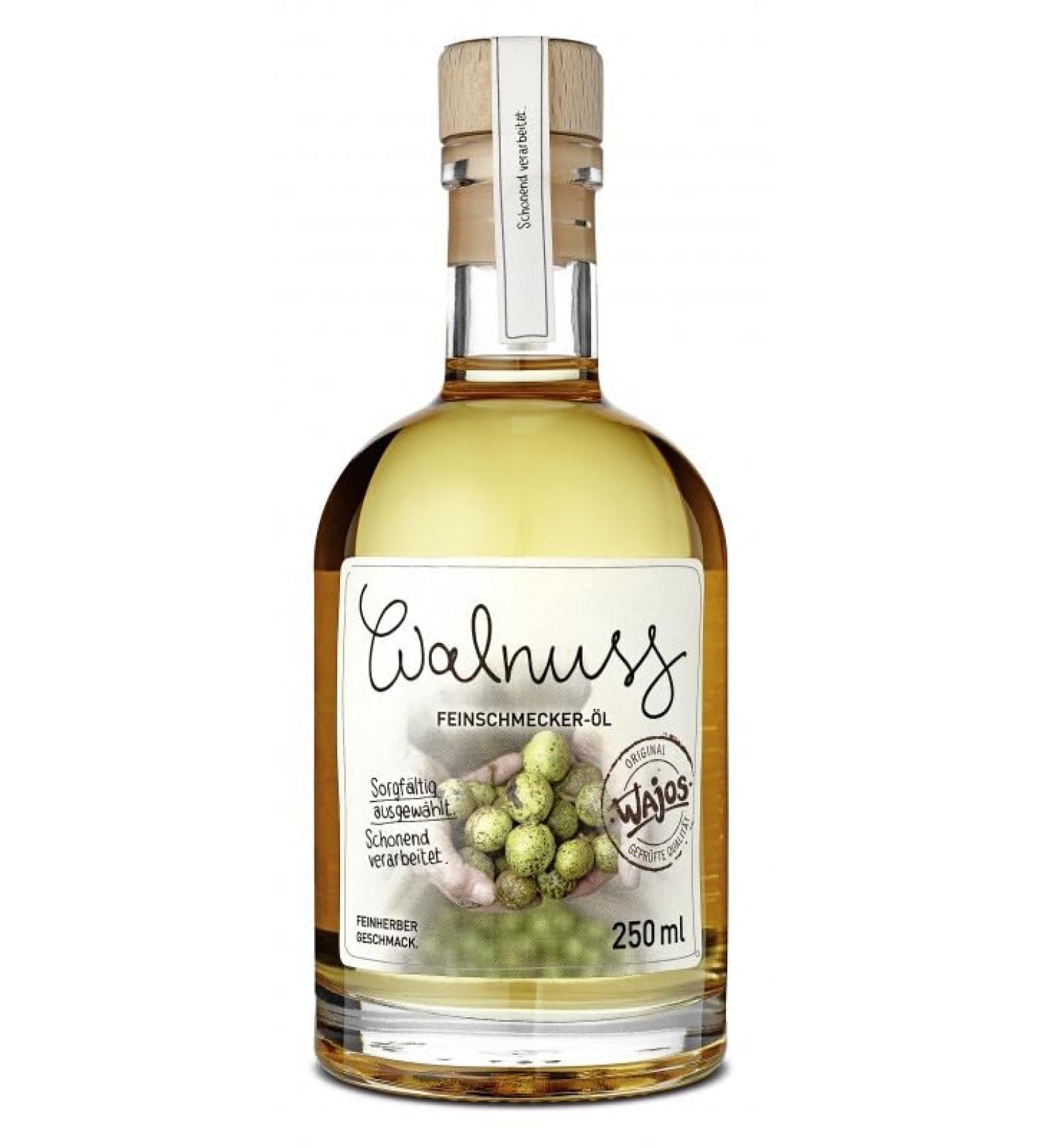 Wajos Walnut Gourmet Oil 250ml - Vegan Roasted Walnut Oil for Cooking Dressings & Vinegar | International Shipping - Buy Online on GoSupps.com