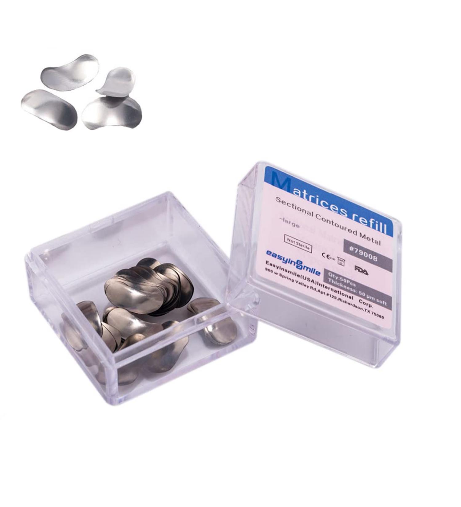 50Pcs Dental 50 m Sectional Contoured Metal Matrices Matrix Kit (Large with No Ledge) - Buy Online on GoSupps.com