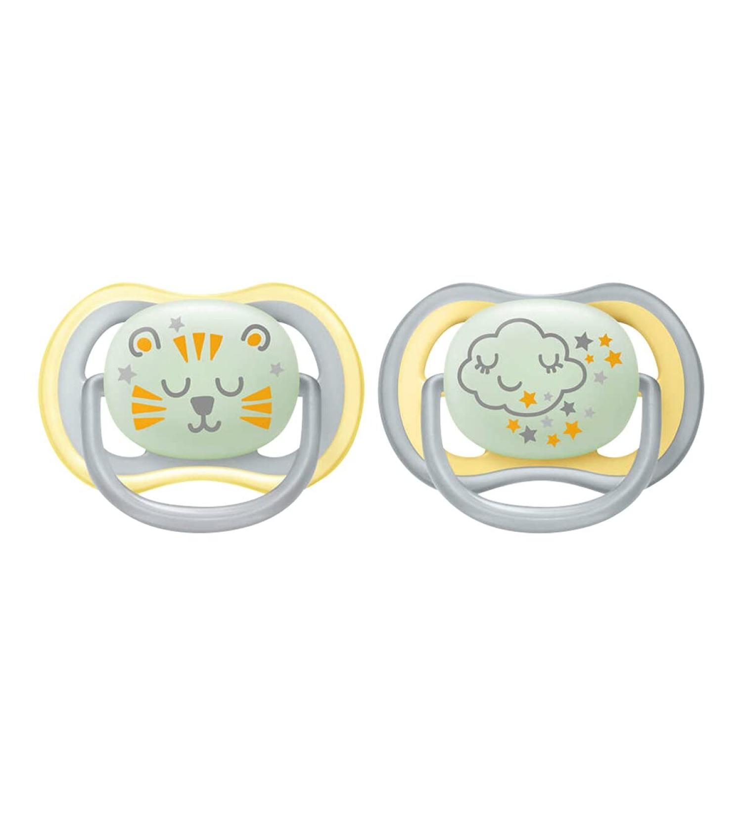 Buy Philips Avent Ultra Air Schnuller Night Light (18+ Months) - Double Pack - Cloud/Tiger (SCF376/01) for International Shipping - Buy Online on GoSupps.com