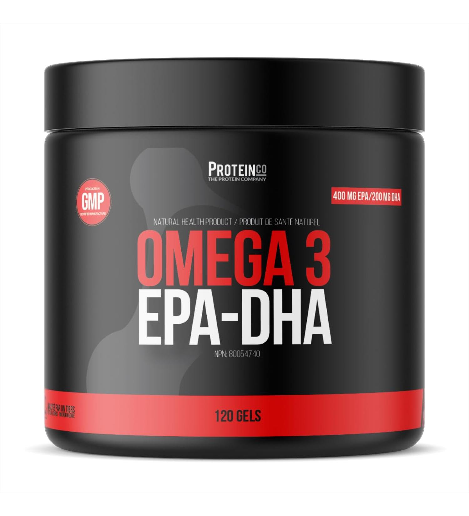 ProteinCo | Omega 3 | EPA 400mg DHA 200mg | 1000mg Highly Concentrated Fish Oil (120 gels) - Buy Online on GoSupps.com
