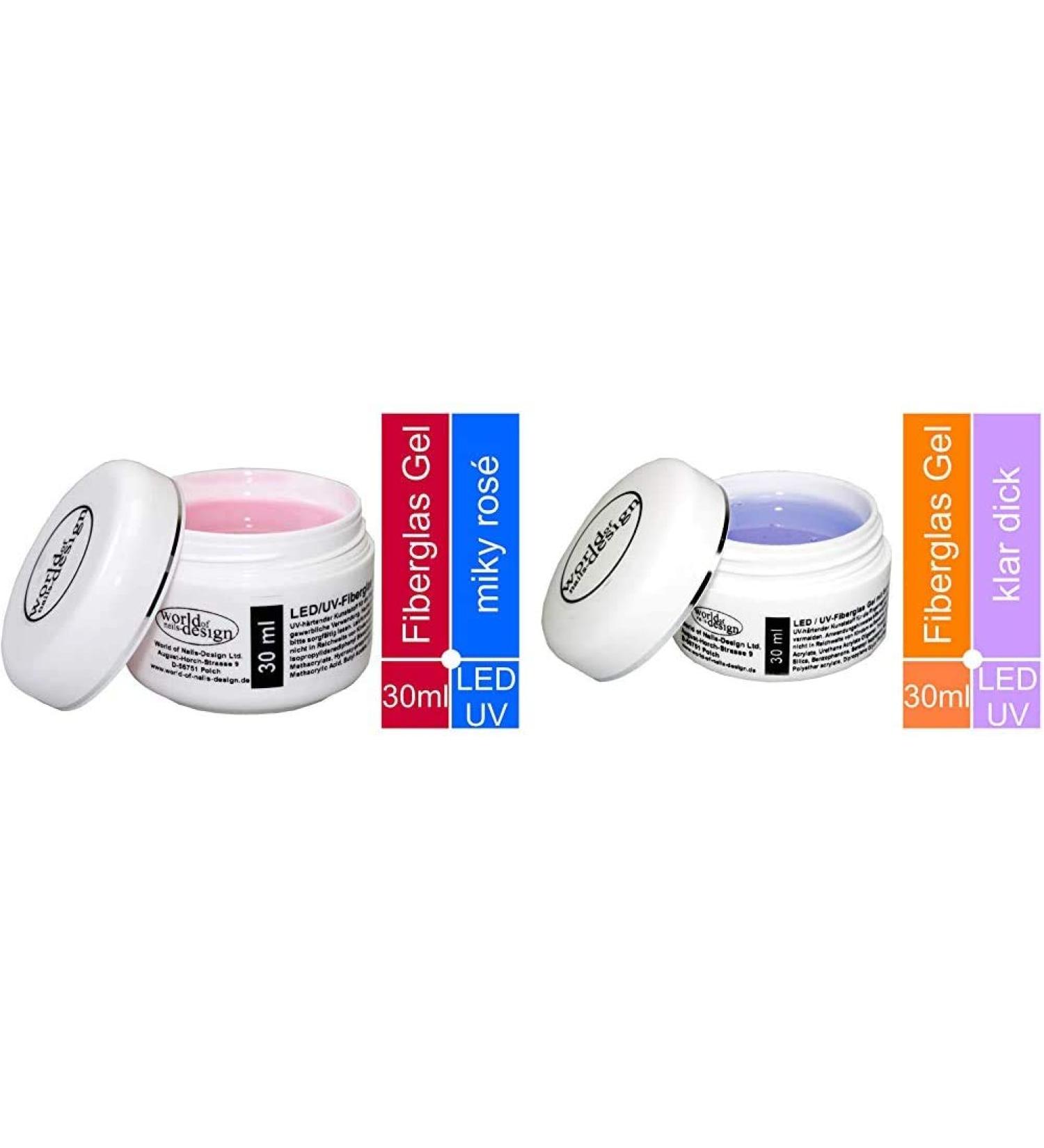 30ml LED/UV Fiberglass Gel - Milky Pink Thick Viscose 1 Phase & Assembly Gel with Sun Blocker - Buy Online on GoSupps.com