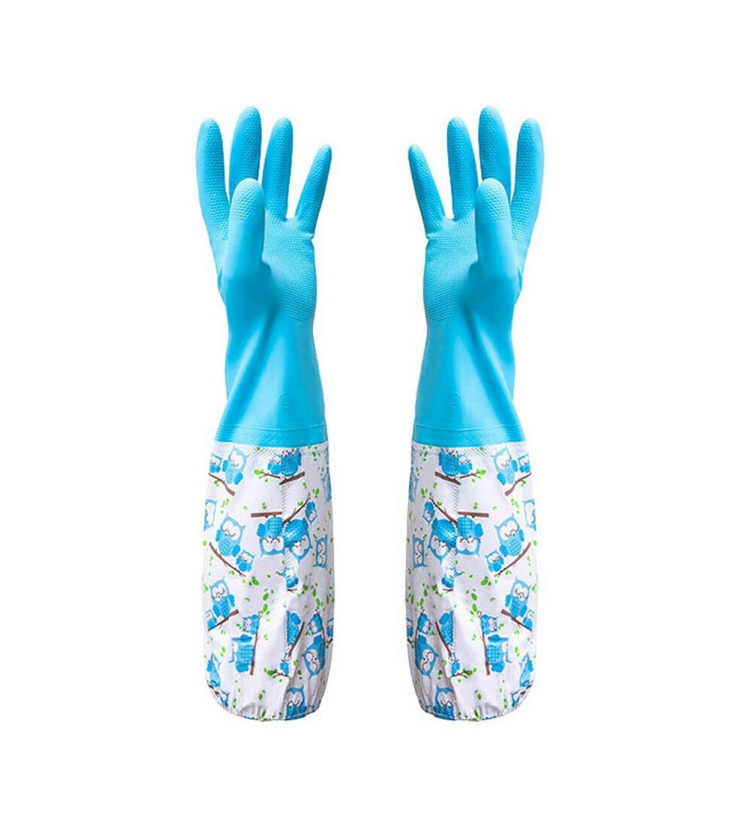 TRIXES Long Rubber Pond and Drain Gloves Household & Garden Chores Gardening Weeding Washing Cleaning & Dishwashing Extra Protection Sleeves - Heavy Duty Waterproof and Lined for Warmth Blue - Buy Online on GoSupps.com