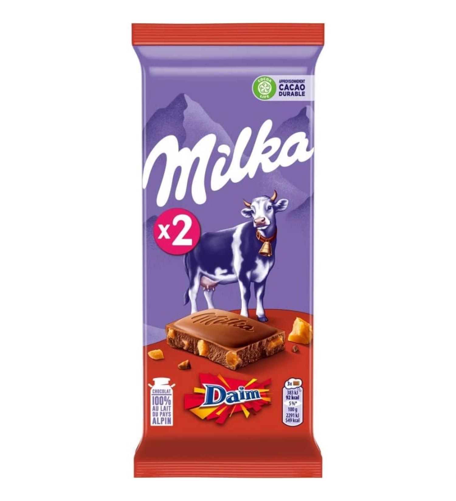 G n rique Milka - Suede Chocolate Tablets - 2 x 100 g - Crunchy Sweetness - Sweet Delights to Enjoy - Pack of 4
