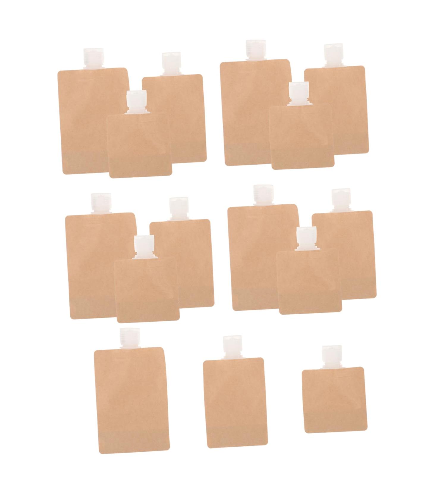 FRCOLOR 15pcs Refillable Shower Gel Squeezable Bags | Suction Shampoo Pouches & Zip Lock Food Storage - Portable Vertical Liquid Fill - Buy Online on GoSupps.com