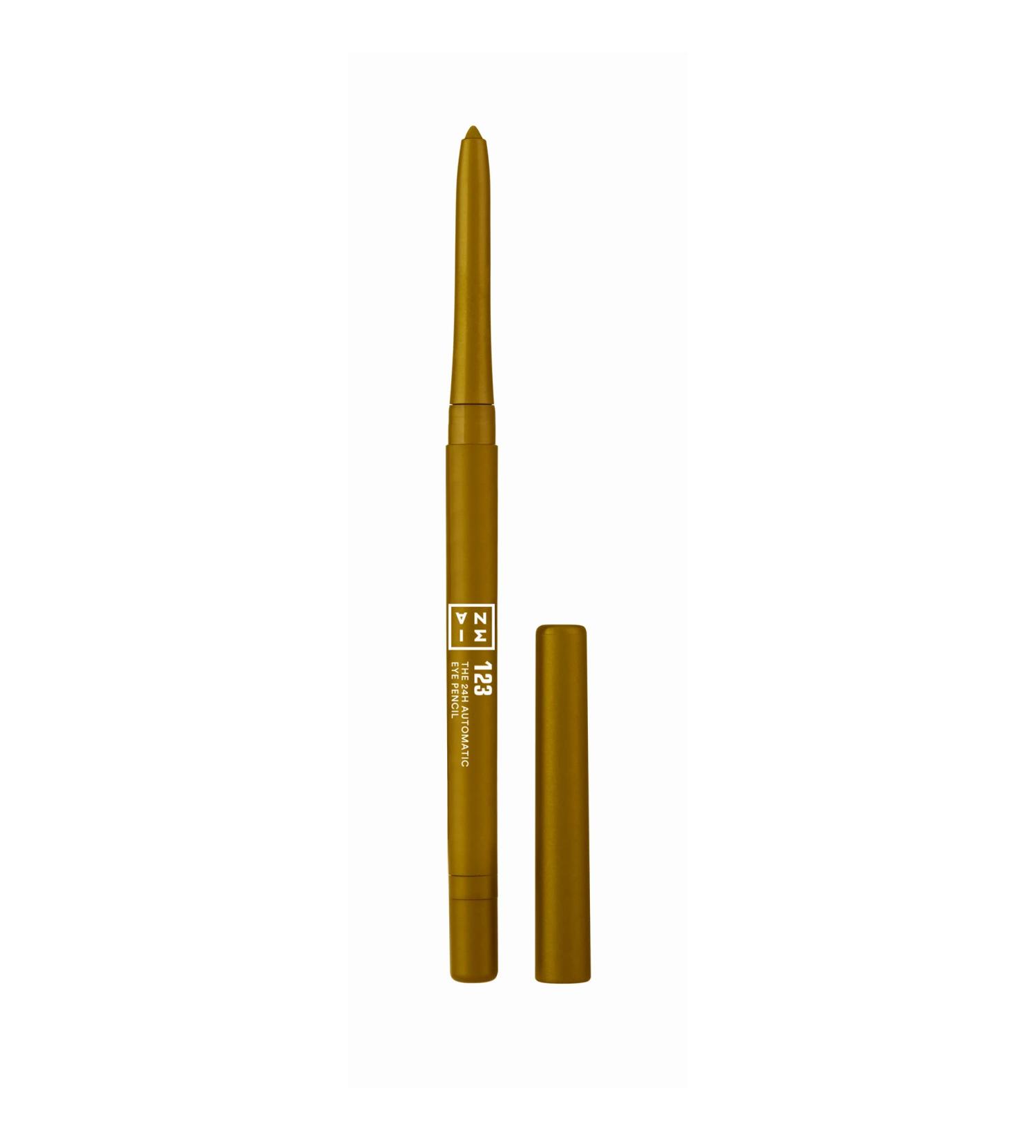 3INA MAKEUP 24h Automatic Eye Pencil 123 Gold | Waterproof Long Lasting Eyeliner with Sharpener & Brush | Highly Pigmented Vegan Formula - Buy Online on GoSupps.com