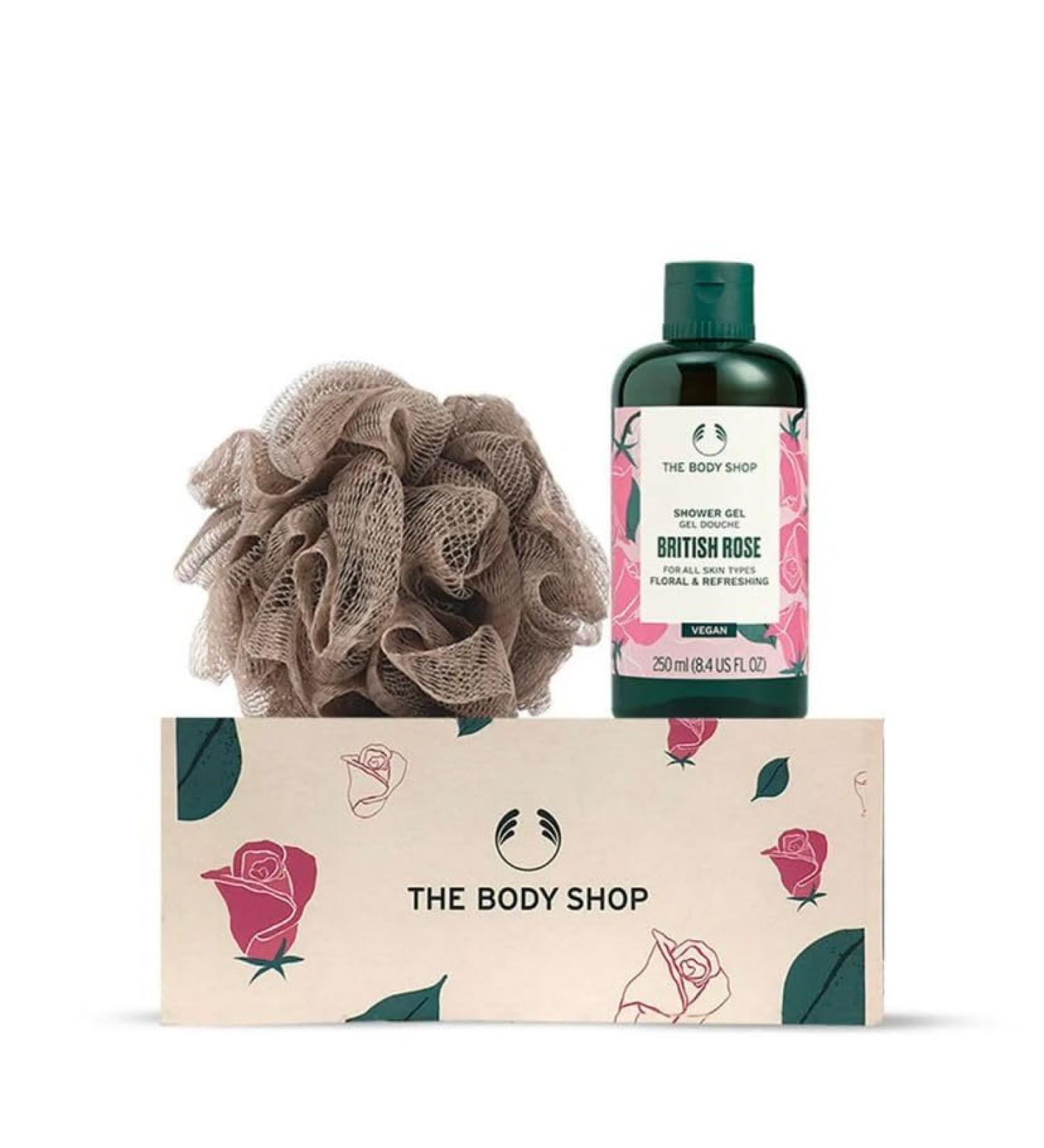 Th'e Bo'dy Sho'p Blooming British Rose Shower Gel Gift Set (2pcs) 8.83 Ounce (Pack of 1) Pink