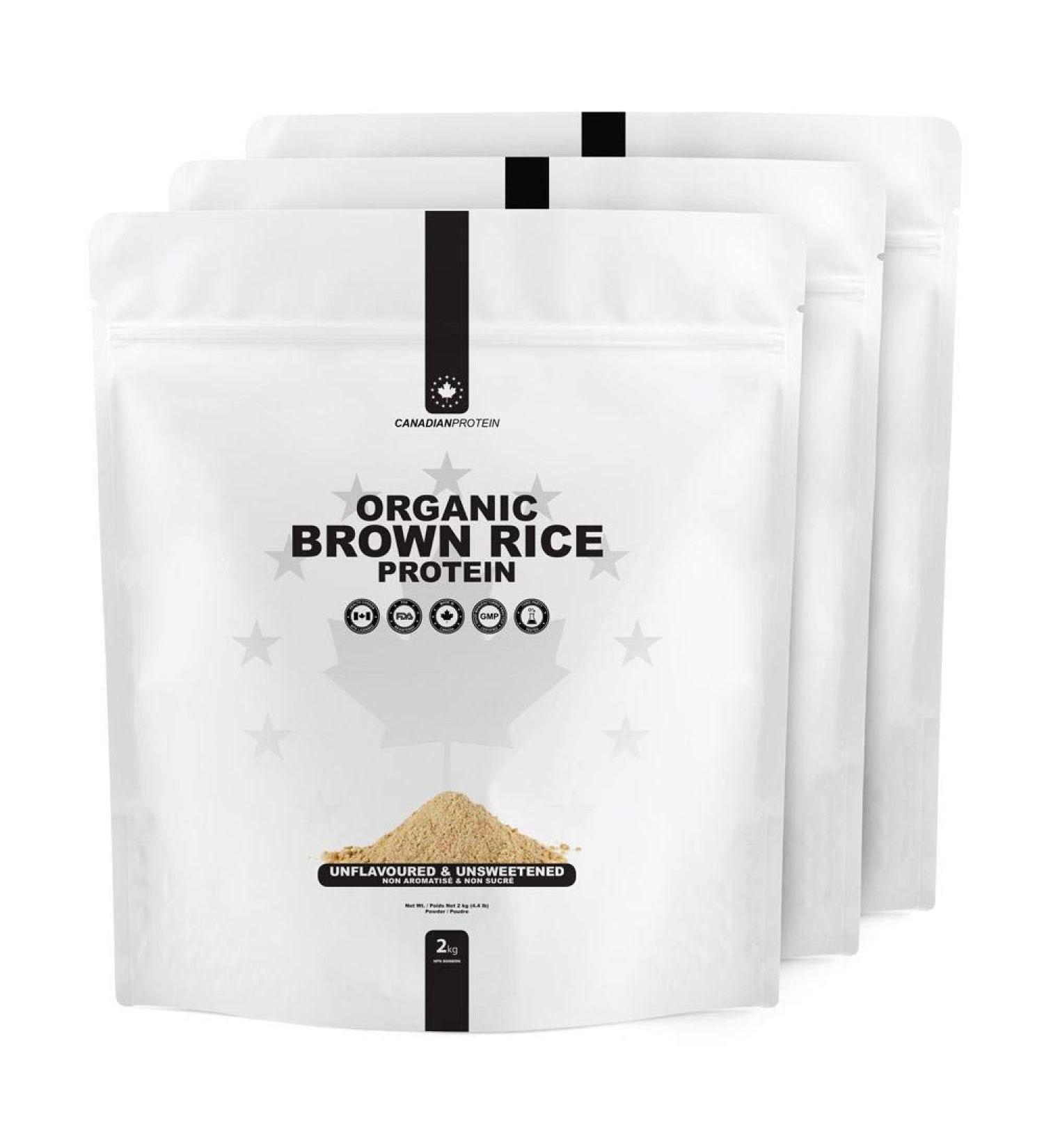 Canadian Protein Organic Brown Rice Protein Powder with 24g of Protein | 6 kg of Unflavoured Vegan Low Carb Slow Release Workout Recovery Protein Shake Organic Brown Rice Protein 6 kg - Buy Online on GoSupps.com