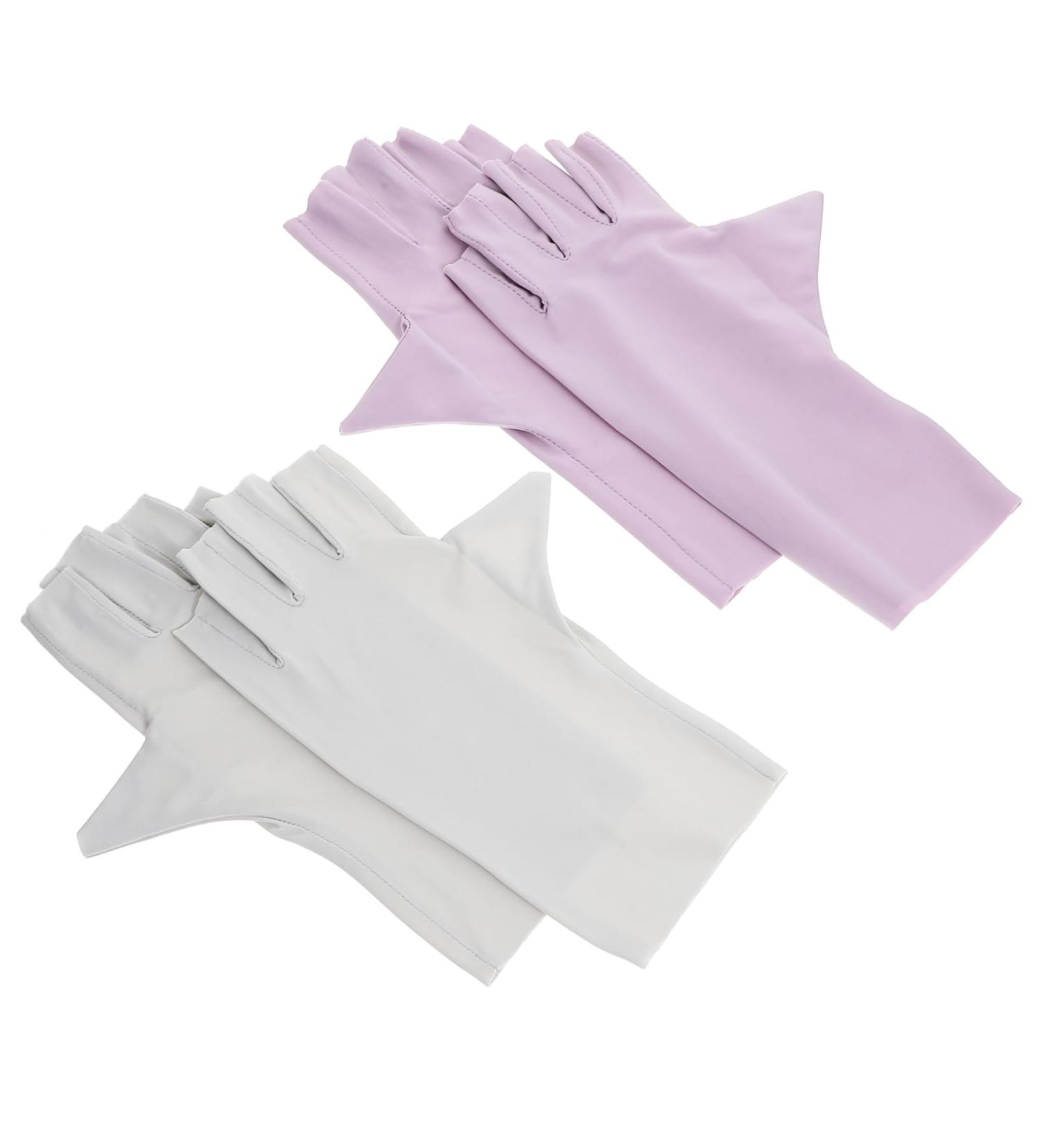 minkissy 2 Pairs Pink Gloves Nail Art Uv Gloves Manicure Uv Gloves Uv Nail Gloves Nail Art Accessory Sun Protection Gloves Uv Protection Gloves Nail Uv Gloves Nylon Gel - Buy Online on GoSupps.com
