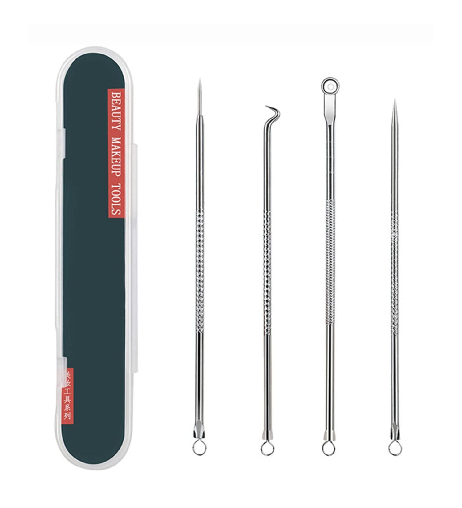 Stainless steel Acne Removal Kit 4PCS Stainless steel Acne Removal Kit Blackhead Remover Facial Pimple Comedone Needle - Buy Online on GoSupps.com