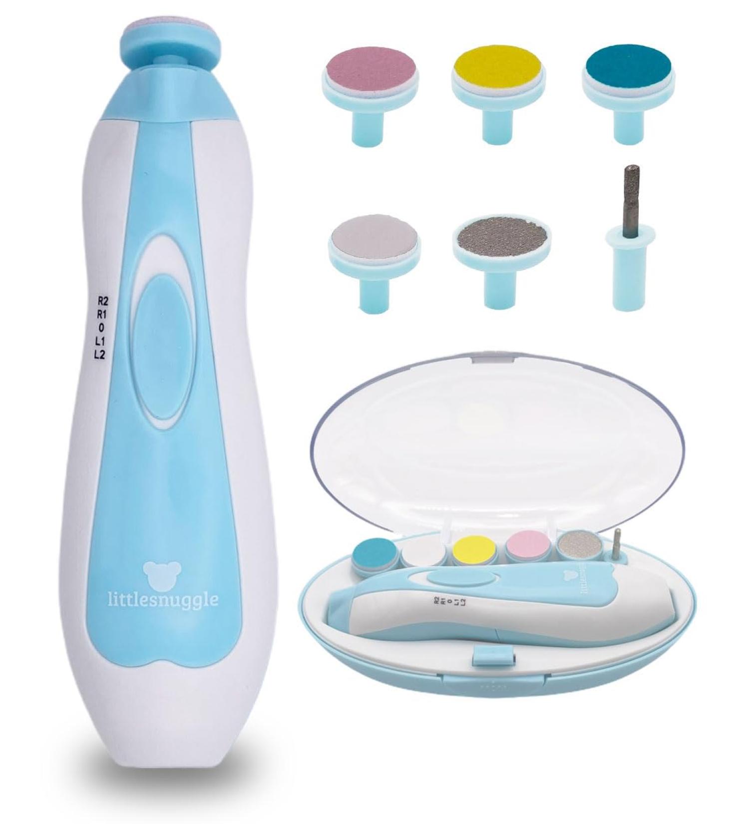 6 in 1 Baby Manicure Kit: Nail Clippers, Files, Electric & LED Care Set (Blue) - Buy Online on GoSupps.com
