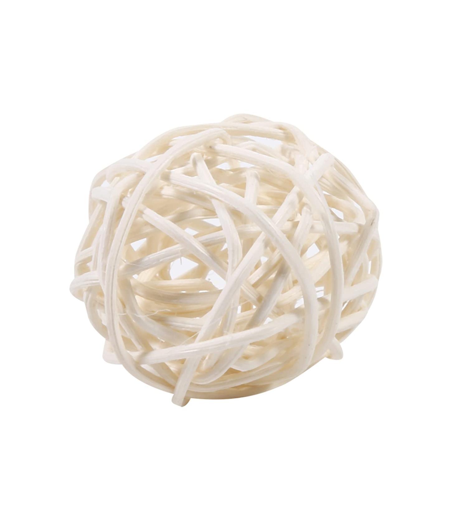 20 Decorative Rattan Balls - Small Pink & White Willow Ornaments for Bowls Wedding & Christmas Decor - Ideal Bowl Fillers & Pet Toys - Buy Online on GoSupps.com
