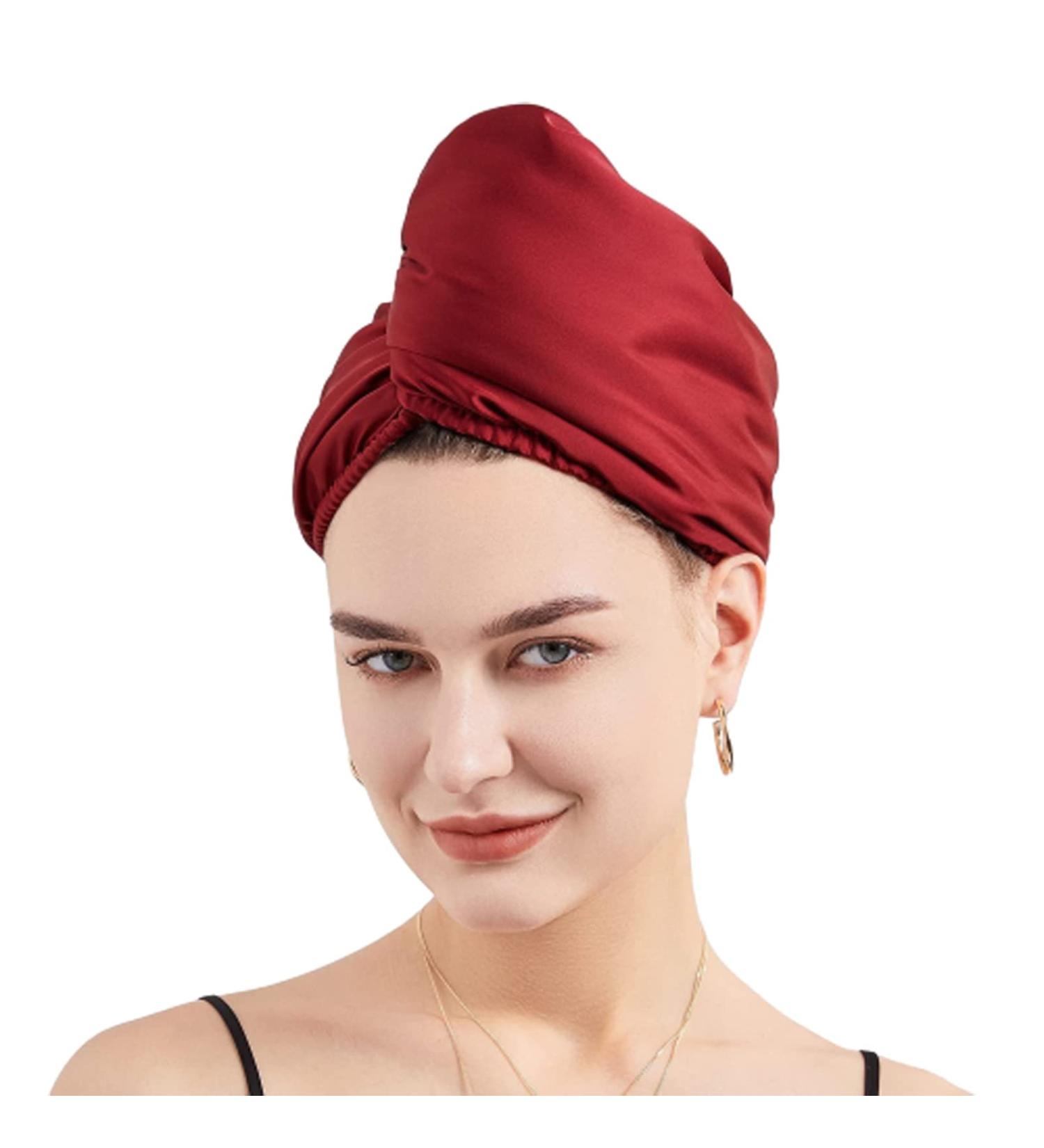 Buy Holiberty Coral Velvet Hair Drying Cap - Ultra Absorbent Fast Drying Towel Wrap for Women & Girls - Perfect for Long Curly Hair (Wine Red) - International Shipping Available - Buy Online on GoSupps.com