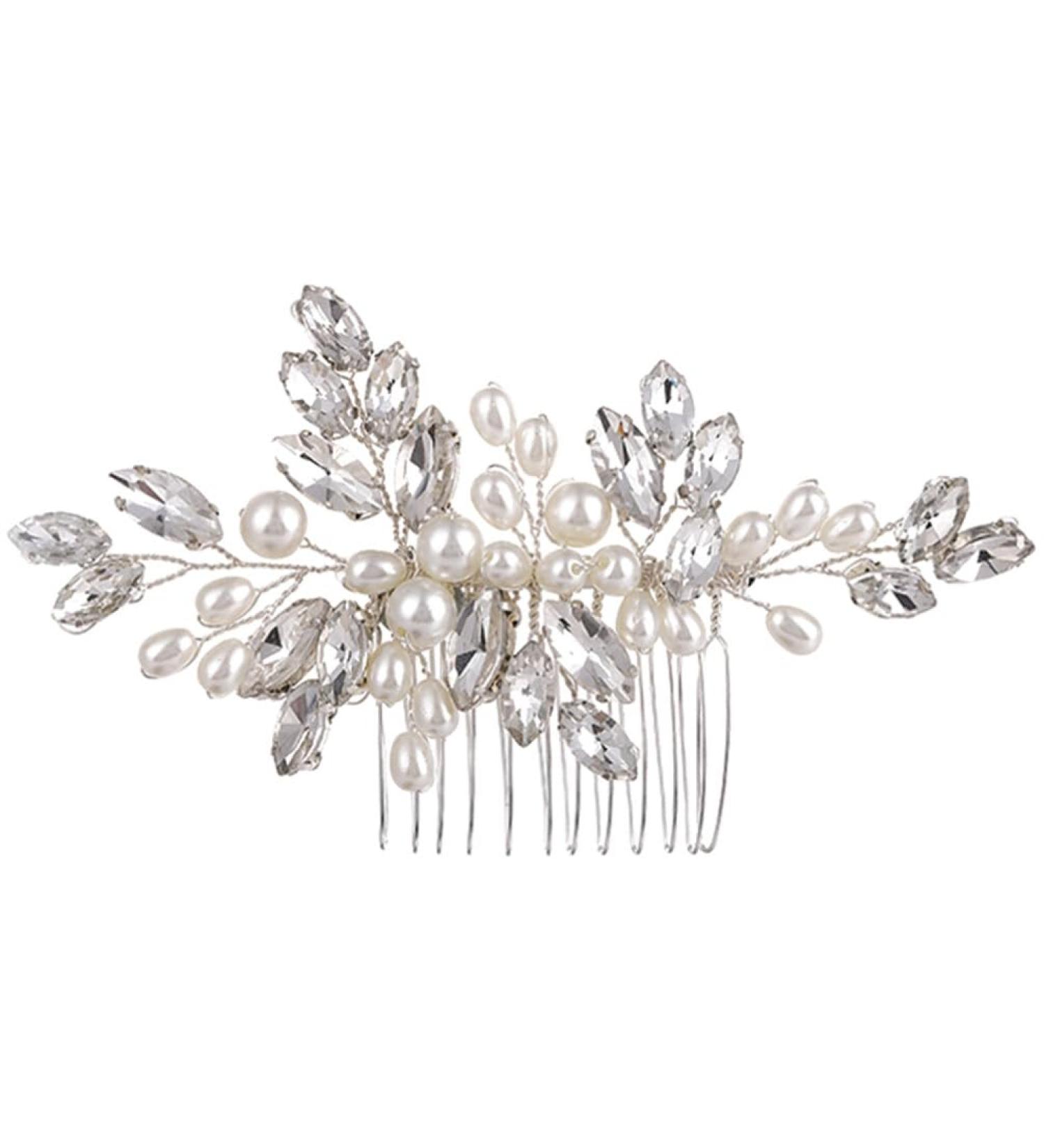 Amosfun Bridal Headwear Hair Toppers Hair Pin Hair Clip Bridal Hair Comb Hair Side Comb Wedding Headpiece Wedding Elegant Headdress Bridal Headdress Metal White Accessories Classical Bride - Buy Online on GoSupps.com
