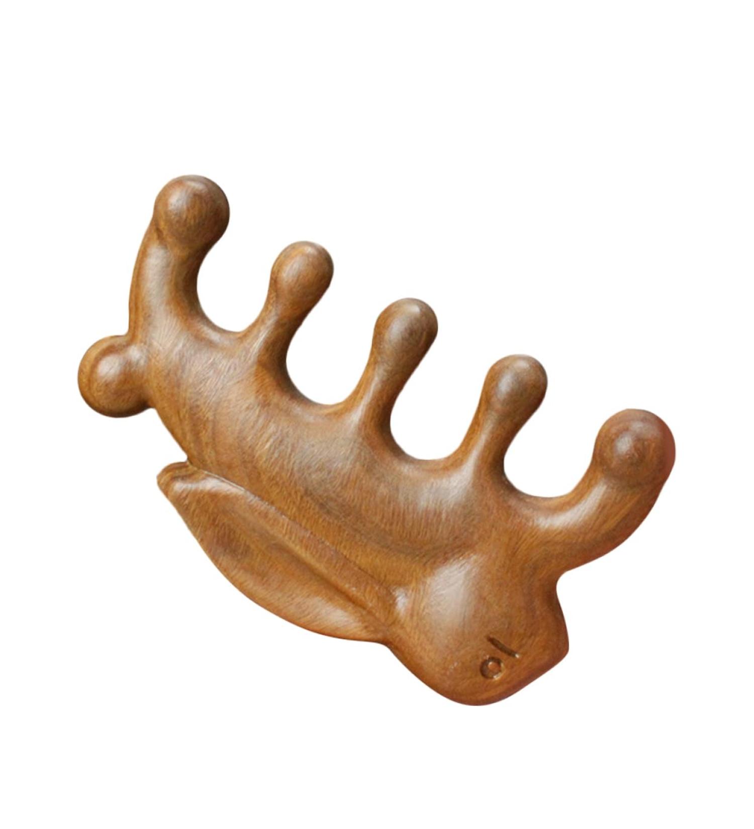 Foytoki Green Sandalwood Massage Comb Antistatic Hair Care & Scalp Massager | Natural Wooden Head Comb for Relaxation & Wellness - Buy Online on GoSupps.com