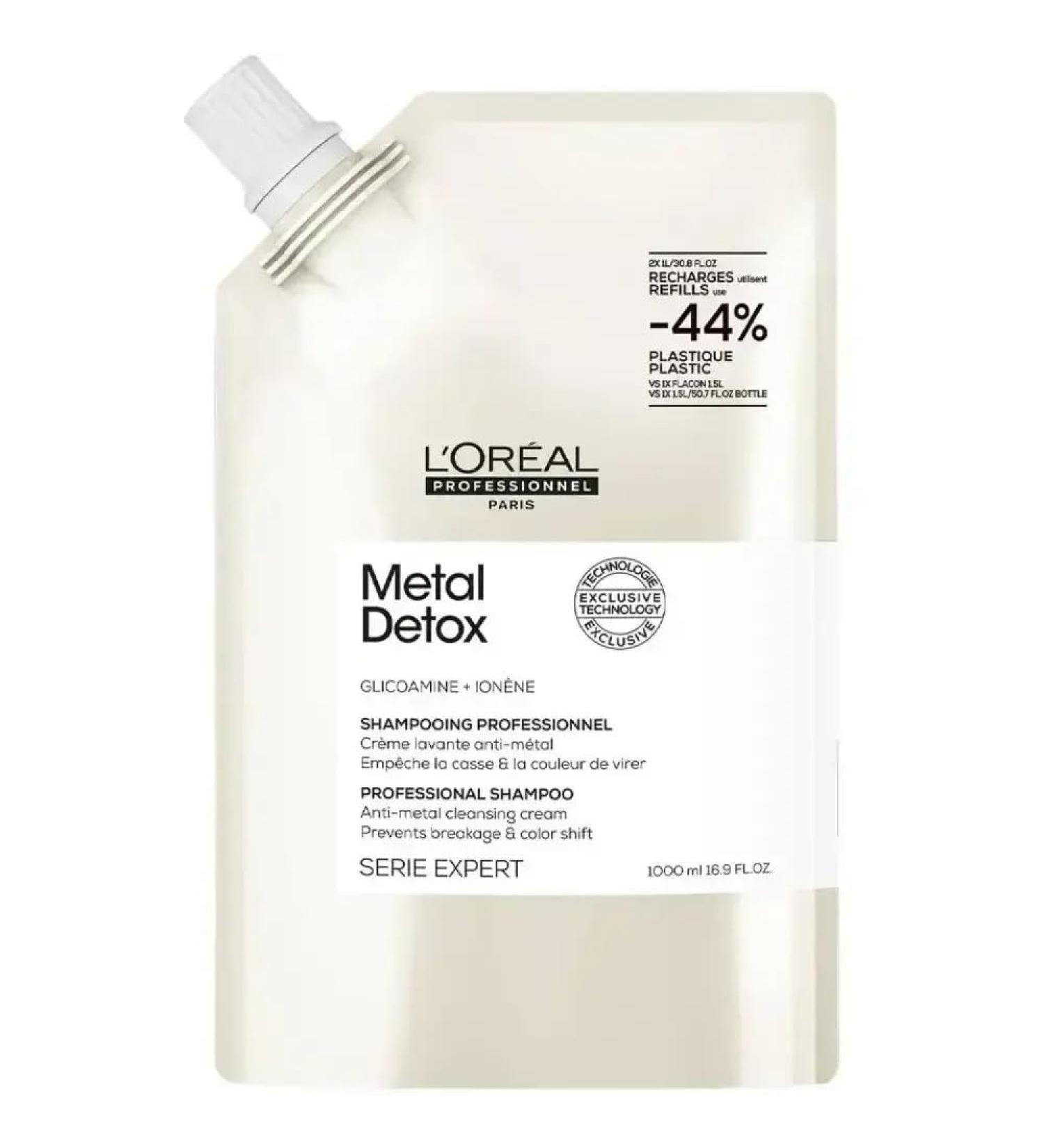 L'OR AL Metal Detox Shampooing Recharge pour cheveux color s endommag s et claircis 1000 ml