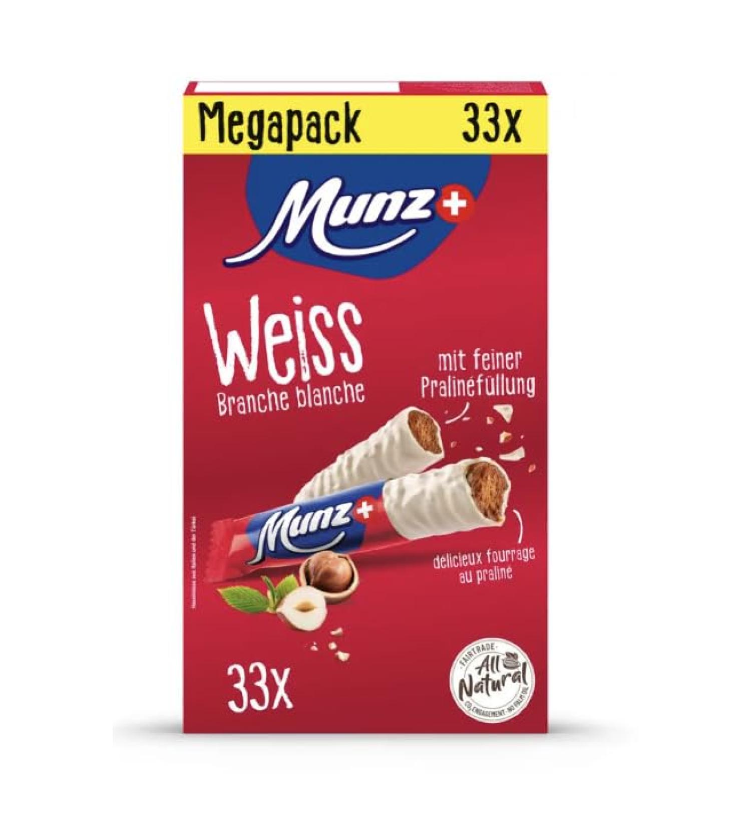 Swiss chocolate branch with hazelnut filling - Fairtrade, palm oil free, 100% Swiss milk, 100% natural (33, White chocolate)