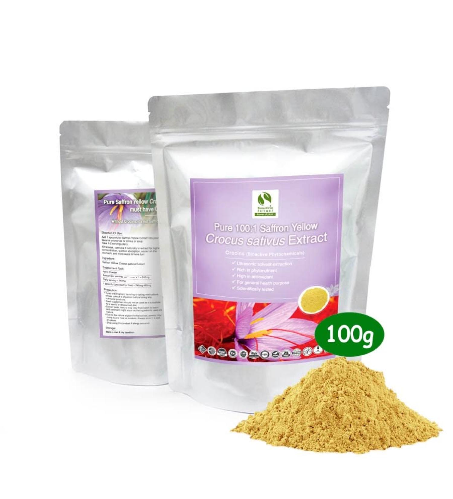 7x Saffron Yellow (Crocus sativus) Standardized Extract Powder - Buy Online on GoSupps.com