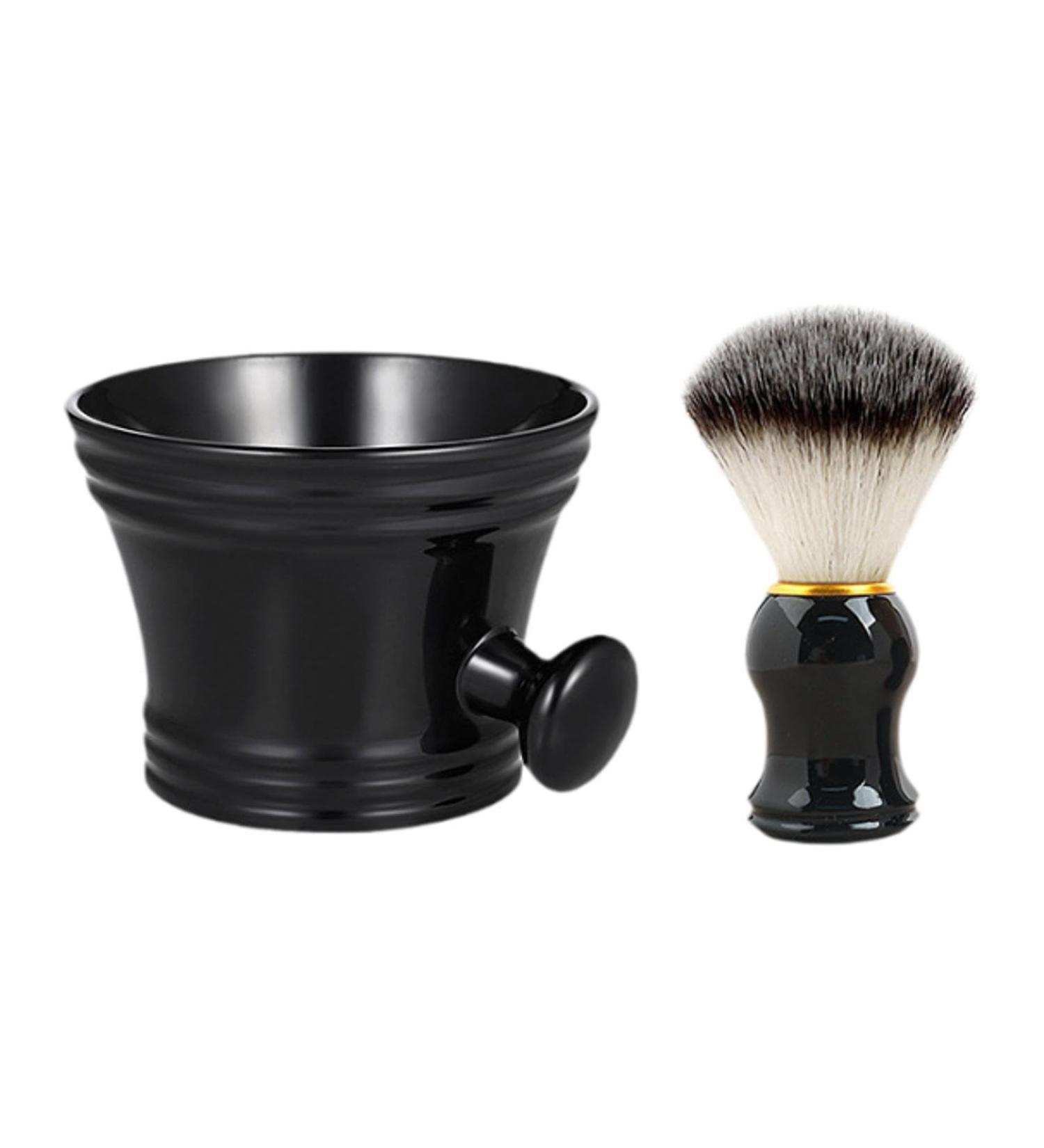 Amagogo Shaving Brush Set with Cleaning Bowl - Portable Nylon Bristle Soap Brush for Travel & Gifts | Perfect for Boyfriend Father & Adult Birthdays - Buy Online on GoSupps.com