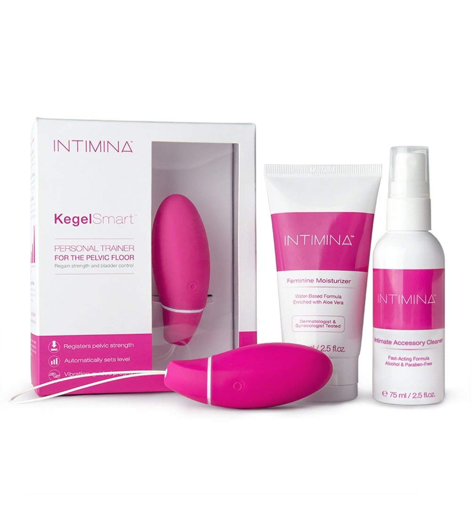 Intimina KegelSmart Essentials Kit - Biofeedback Kegel Device for Pelvic Floor Training | Moisturizer & Cleaner Included | Shop Internationally - Buy Online on GoSupps.com