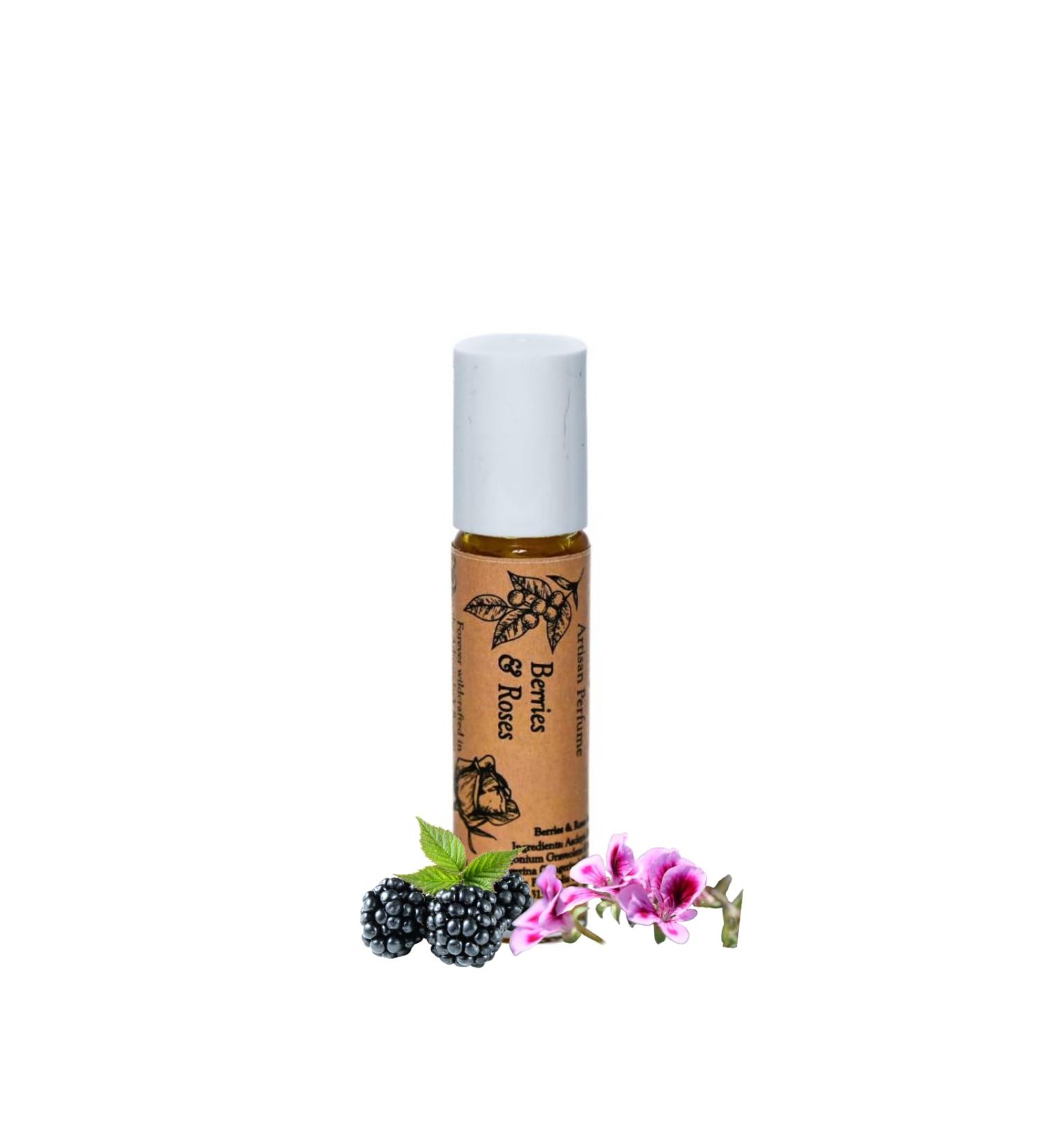 ADK Berries & Roses Botanical Perfume Roller .33 oz (10 mL) Natural Hypoallergenic & Clean Perfume for Women & Men with Notes of Blackberry Green Herb Rose Musk & Cedarwood 0.33 Ounce (10 mL) - Buy Online on GoSupps.com