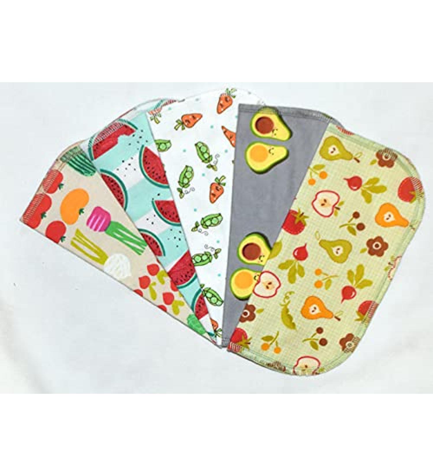 Farmers Market 2 Ply Printed Flannel 8x8 Inches Set of 5 Little Wipes - Buy Online on GoSupps.com